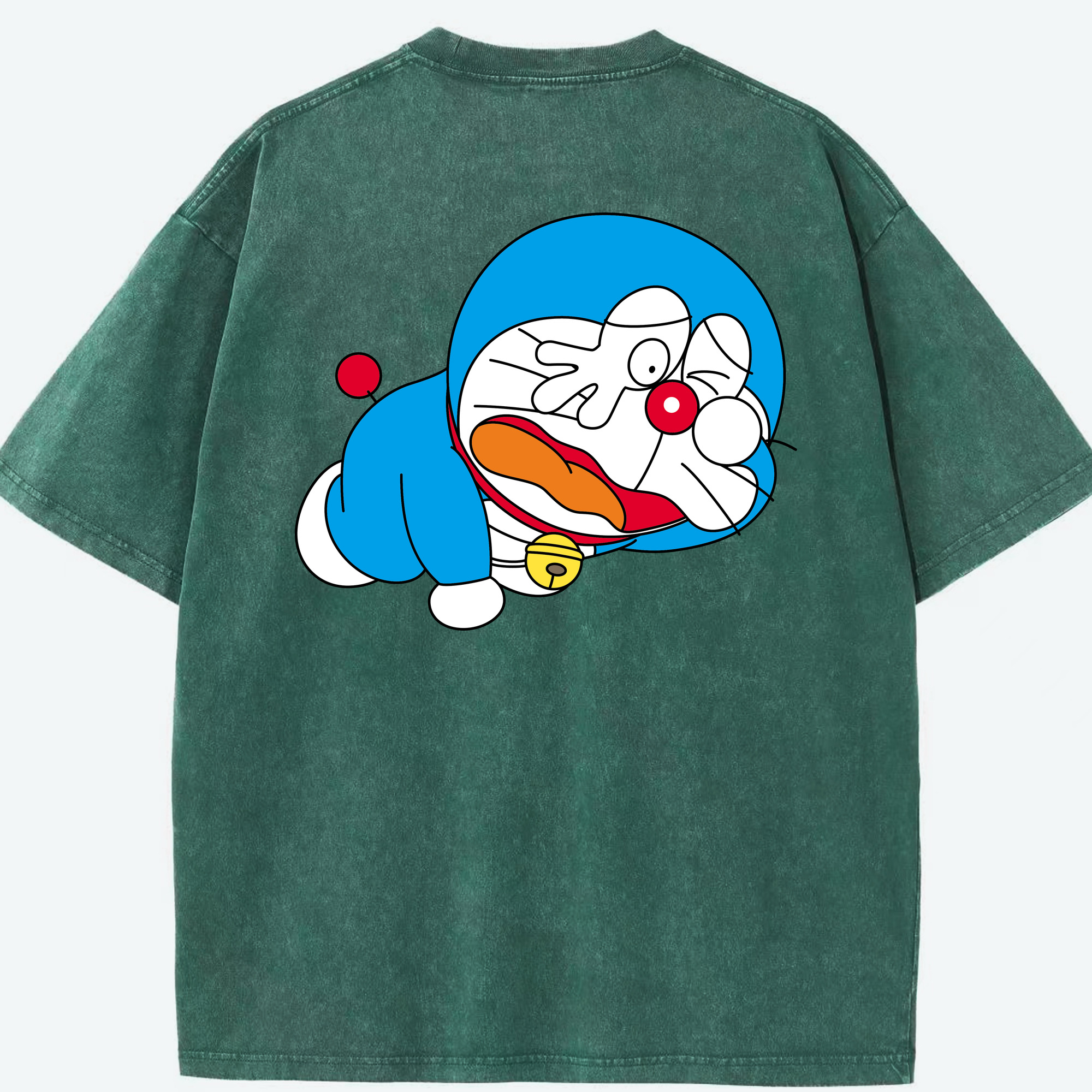 （画像用） ドラえもん Doraemon 綿100% ヴィンテージ風 半袖Tシャツ（背面プリント）